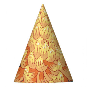 Chapéu De Festa crisântemos japoneses: padrão floral amarelo.