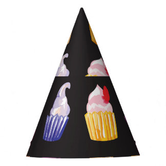Chapéu De Festa Cupcakes de Aquarela: Encantador Fundo Invisível