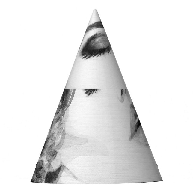 Chapéu De Festa Curly Grace: Beleza da Aquarela da Moda (Frente)