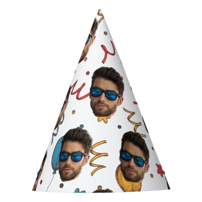 Chapéu De Festa Custom Birthday, Photo, Face, Pattern, Party Decor (Frente)
