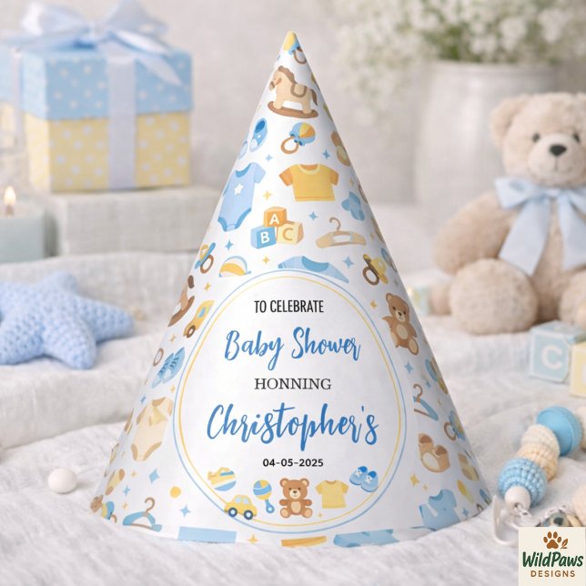 Chapéu De Festa Cute Baby Clothes & Toys Boy Baby Shower (Cute Baby Clothes & Toys Boy Baby Shower Party Hat
)