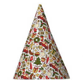 Chapéu De Festa Cute Christmas Doodle Party Hat
