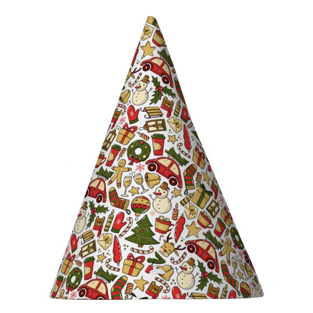 Chapéu De Festa Cute Christmas Doodle Party Hat (Direita)