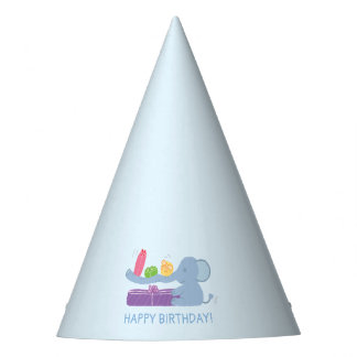 Chapéu De Festa Cute Elephant with Gifts Birthday Party Hat