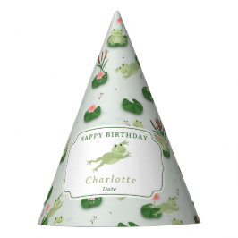 Chapéu De Festa Cute Frogs in Lily Pond Kids Birthday Party