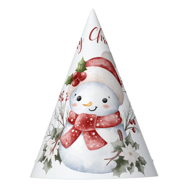 Chapéu De Festa Cute Snowman Christmas Party Hat (Frente)