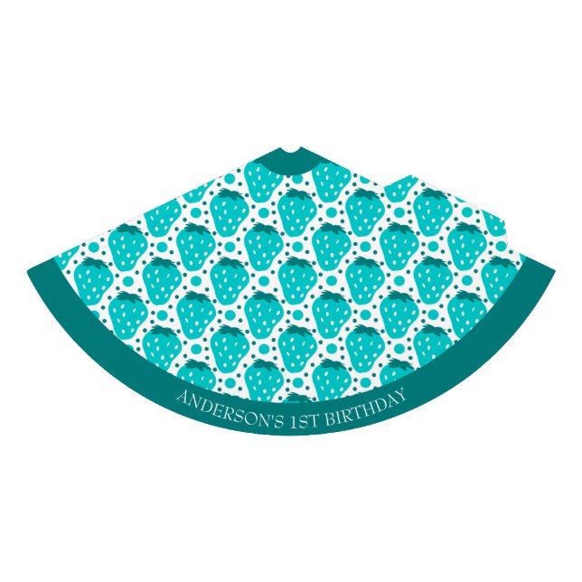 Chapéu De Festa Cute Strawberry Boy First Birday Blue (Frente)