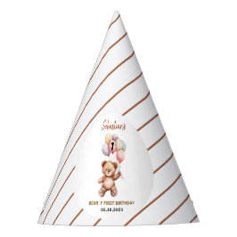 Chapéu De Festa Cute Teddy Bear 1st Birthday | Sweet Bear 
