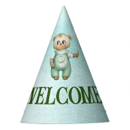 Chapéu De Festa cute teddy bear green background