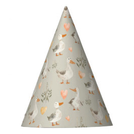 Chapéu De Festa Cute Watercolor Party Geese Hat