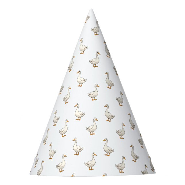 Chapéu De Festa Cute White Goose Pattern (Frente)
