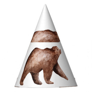 Chapéu De Festa Cuteness Urso: Padrão Animal De Aquarela