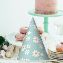 Daisy Retro birthday party hats