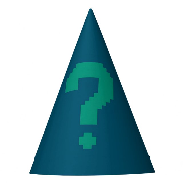 Chapéu De Festa Dark Teal Question Mark Party Hat (Frente)