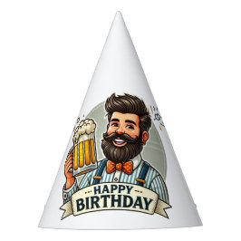 Chapéu de festa de aniversário com cerveja para ho