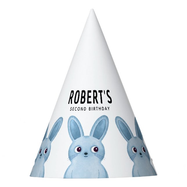 Chapéu de festa de aniversário com pequenos coelho (Frente)