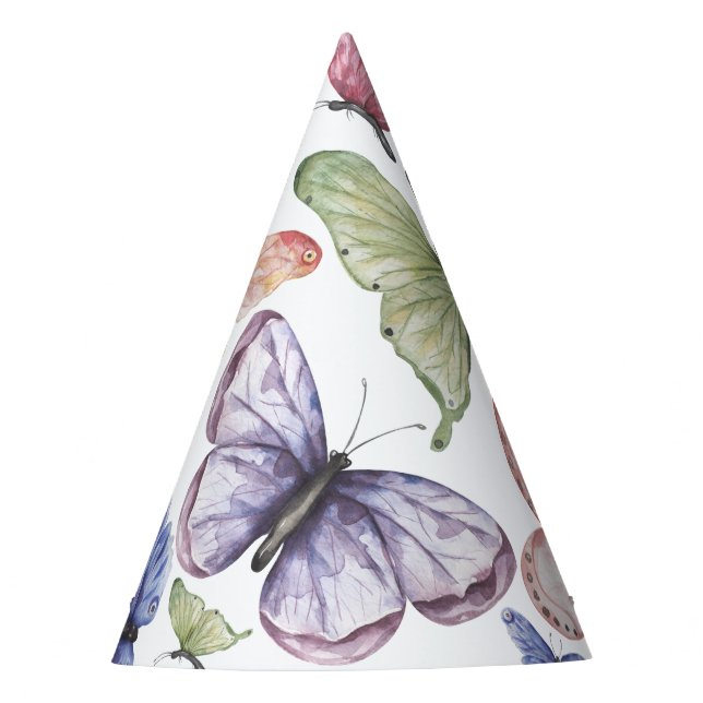 Chapéu de Festa de aniversário de borboleta roxa (Frente)