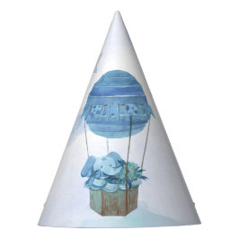 Chapéu de festa de aniversário de elefante, lua az