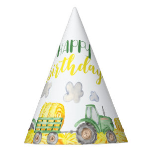 Chapéu de Festa de aniversário de Trator Verde