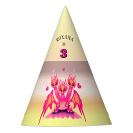Chapéu de festa de aniversário do dragão rosa