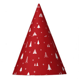 Chapéu de Festa de Árvores de Natal e Flocos de Ne