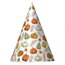 Chapéu de festa de Halloween com abóboras - Branco
