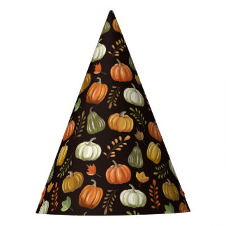 Chapéu de festa de Halloween com abóboras - Preto
