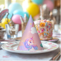 Chapéu de festa de papel da princesa unicórnio pas