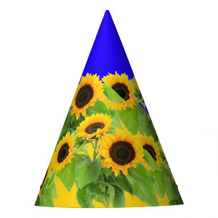 Chapéu de festa de papel de girassóis Cores da ban