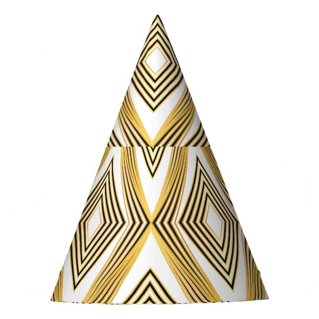 Chapéu De Festa Deco de Arte Geométrica de Fundo abstrato (Frente)