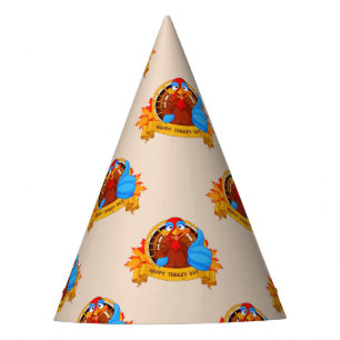 Chapéu De Festa Desenho divertido de Ação de Graças em estilo de d