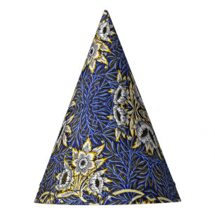 Chapéu De Festa Desenho Tulipa e Salgueiro Azul e Dourado de Willi