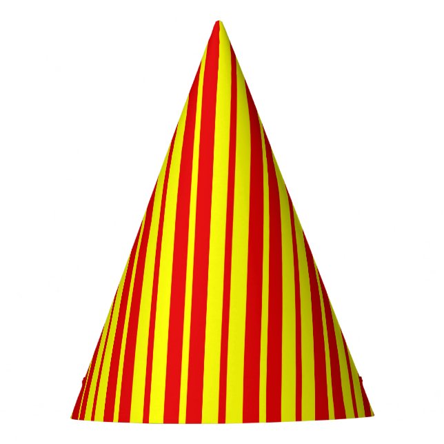 Chapéu De Festa Design de faixas vermelhas e amarelas (Frente)
