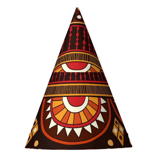 Chapéu De Festa Design tribal sem costura para várias utilizações. (Frente)