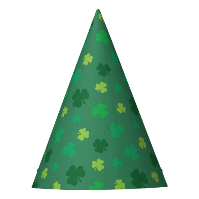 Chapéu De Festa Dia de São Patrício de Padrão de Shamrock Verde (Frente)