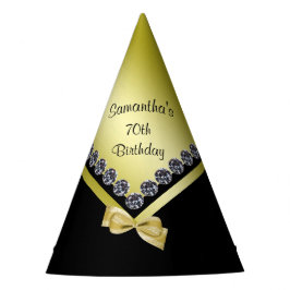 Chapéu De Festa Diamantes Sparkly & aniversário Dourado do 70 do