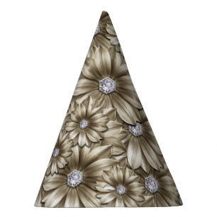 Chapéu De Festa Diamond Flowers de papel Party Hat