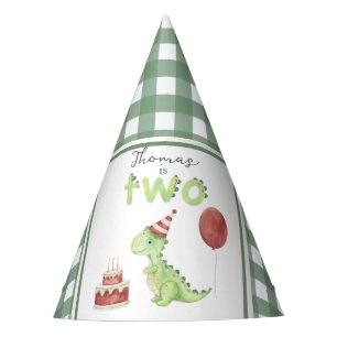 Chapéu De Festa Dinosaur aquarela 2º aniversário