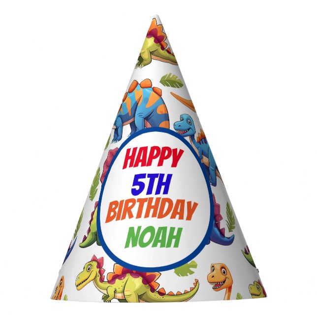 Chapéu De Festa Dinossauro Jurássico Que Pensava Aniversário (Frente)