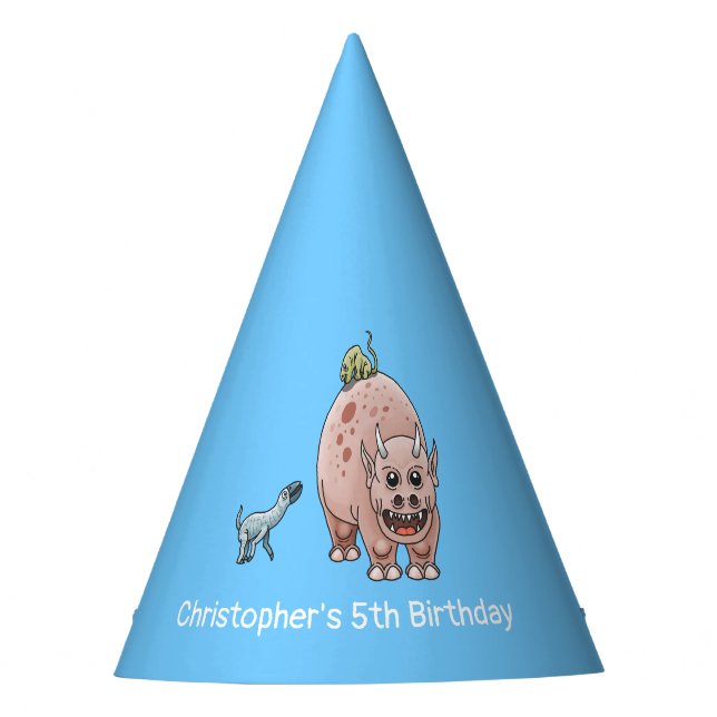 Chapéu De Festa Dinossauros Fantásticos Bons (Frente)