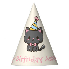 Chapéu De Festa Doce Festa de aniversário Negra de Gato Kawaii