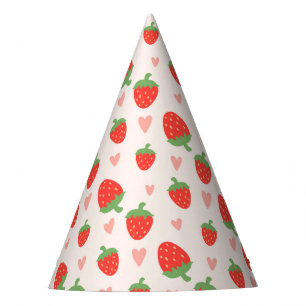 Chapéu De Festa Docinho Strawberris & Hearts Party Hat