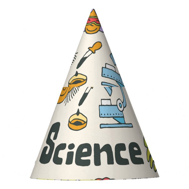Chapéu De Festa Dodles Científicos: Conjunto Escolar Desenho À Mão (Frente)