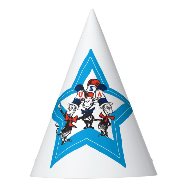 Chapéu De Festa Dr. Seuss | Gráfico Little Cats USA Hats (Frente)