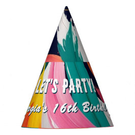 Chapéu De Festa Efeito colorido brilhante da pintura Abstrato pers