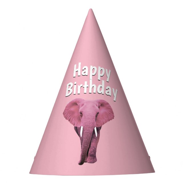 Chapéu De Festa Elefante Rosa (Frente)