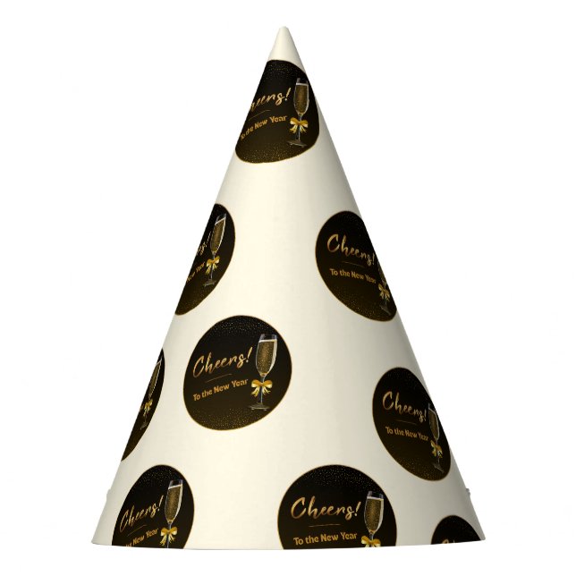 Chapéu De Festa Elegant Champagne New Year Eve Party Hat (Frente)