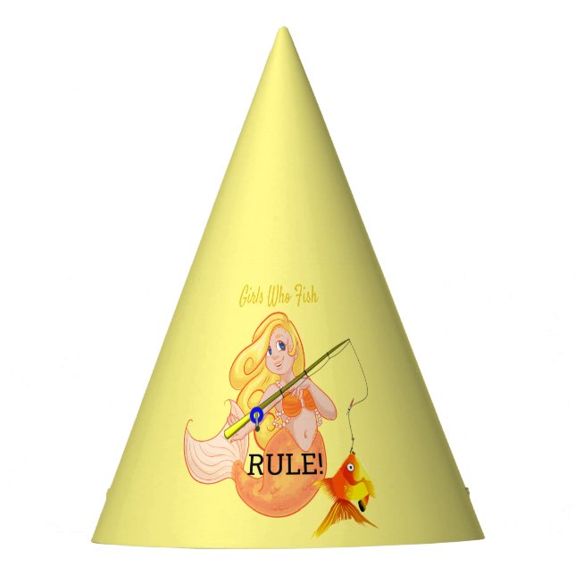 Chapéu De Festa Engraçado Pescar Sereia Garota Trovão_Cove (Frente)