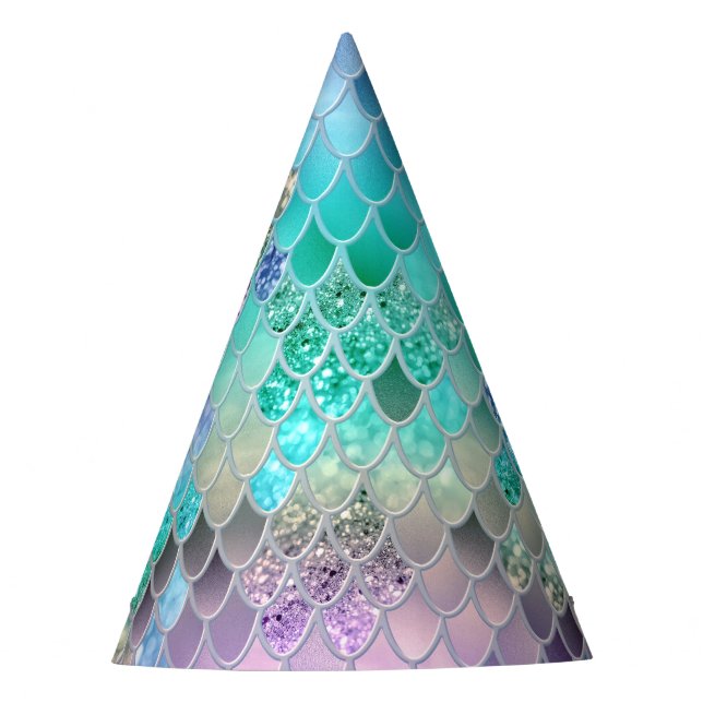 Chapéu De Festa Escalas de Sereia de Verão #8 (Faux Glitter) (Frente)