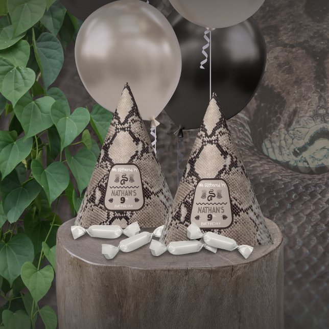 Chapéu De Festa Estampa de Animal Cobra Bege Aniversário (Criador carregado)